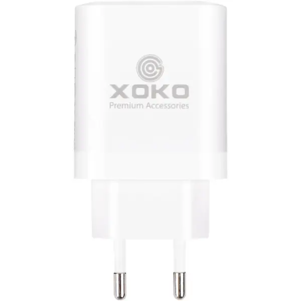 Зарядний пристрій XoKo 1xUSB-C PD45W + 1xUSB QC3.0 GaN white (XK-QC-450)