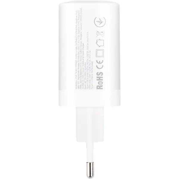 Зарядний пристрій XoKo 1xUSB-C PD45W + 1xUSB QC3.0 GaN white (XK-QC-450)