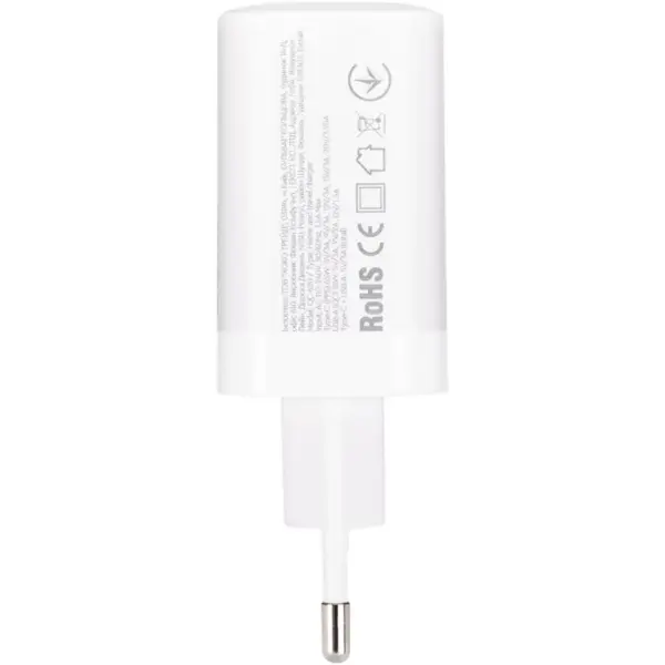 Зарядний пристрій XoKo 1xUSB-C PD65W + 1xUSB QC3.0 GaN white (XK-QC-620)