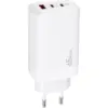 Зарядний пристрій XoKo 2xUSB-C PD65W + 1xUSB QC3.0 GaN white (XK-QC-630)