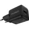 Зарядний пристрій Choetech 1xUSB-C PD30W PPS + 1xUSB QC3.0 (PD5012-EU-BK)