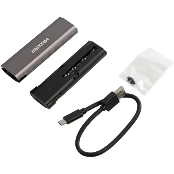 Кишеня зовнішня Maxxter USB-C USB 3.1 Gen2 M.2 NVMe 10Gbps gray (EHDE-2280S-02)