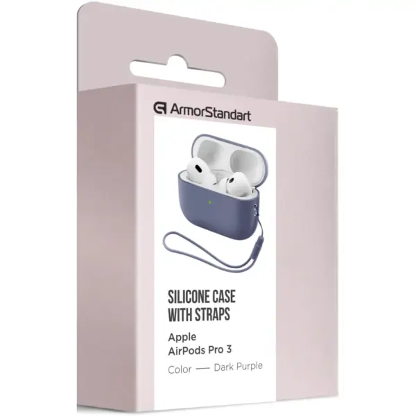 Чохол для навушників Armorstandart Silicone Case with straps For Apple AirPods Pro 3 Dark Purple (ARM91280)