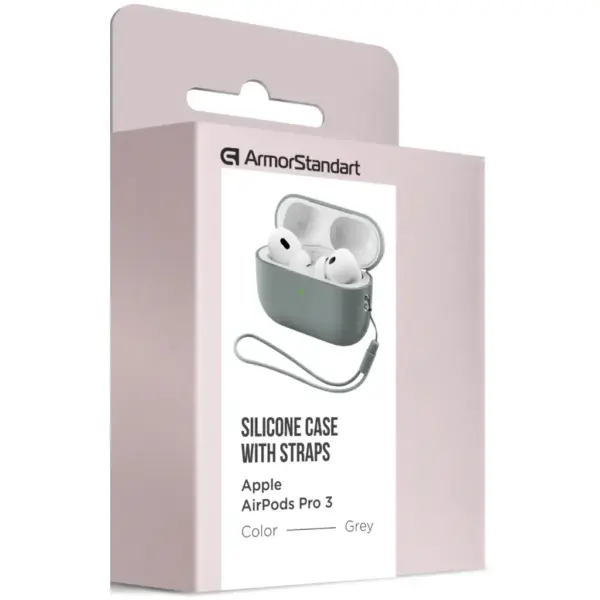 Чохол для навушників Armorstandart Silicone Case with straps For Apple AirPods Pro 3 Grey (ARM91281)