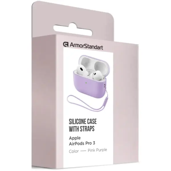 Чохол для навушників Armorstandart Silicone Case with straps For Apple AirPods Pro 3 Pink Purple (ARM91284)