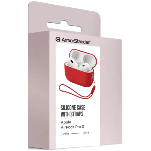 Чохол для навушників Armorstandart Silicone Case with straps For Apple AirPods Pro 3 Red (ARM91285)
