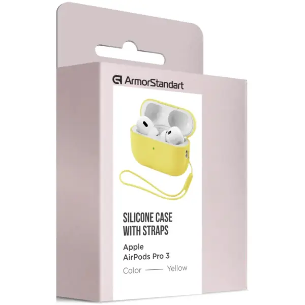 Чохол для навушників Armorstandart Silicone Case with straps For Apple AirPods Pro 3 Yellow (ARM91288)