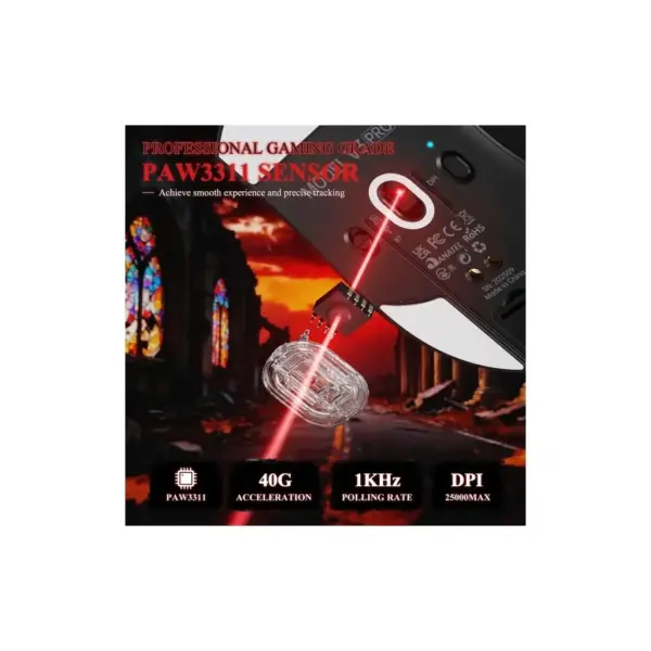 Мишка Attack Shark V3 Pro Ultra-Light Wireless/Bluetooth Black (V3PROB_AS)