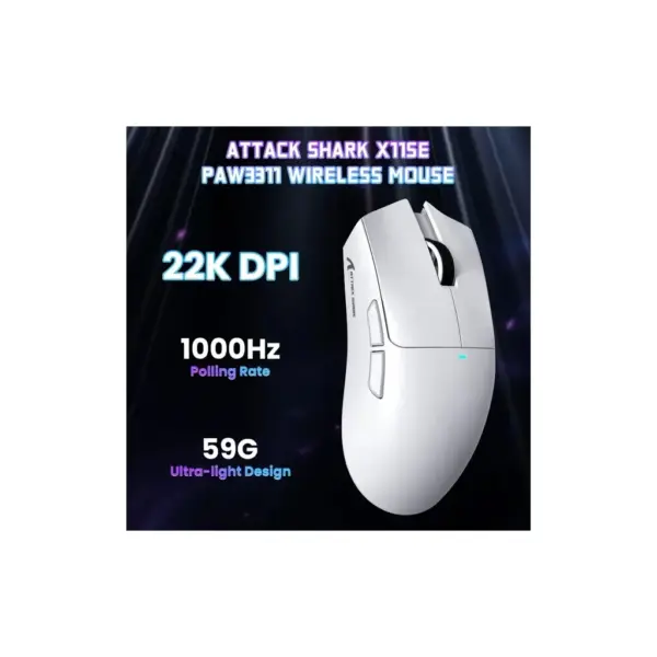 Мишка Attack Shark X11SE Wireless/Bluetooth White (X11SEW_AS)