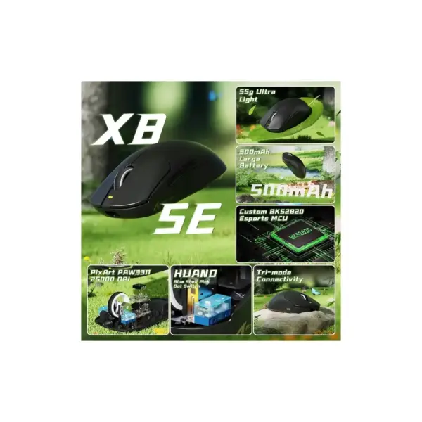 Мишка Attack Shark X8 SE Wireless/Bluetooth Black (X8SEB_AS)