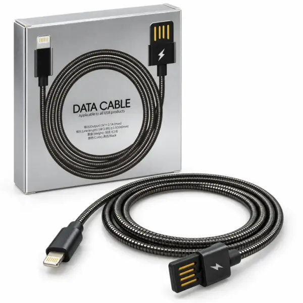 Дата кабель USB 2.0 AM to Lightning 1.0m 2.4A metal black XoKo (XK-CTL-001-BK)