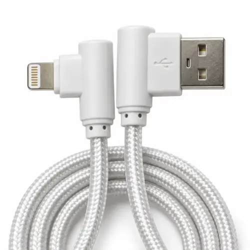 Дата кабель USB 2.0 AM to Lightning 1.0m 2.4A textile 90° corner white XoKo (XK-CTL-005-WH)